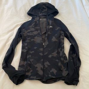 Under Armour, black and camo hoodie, size small